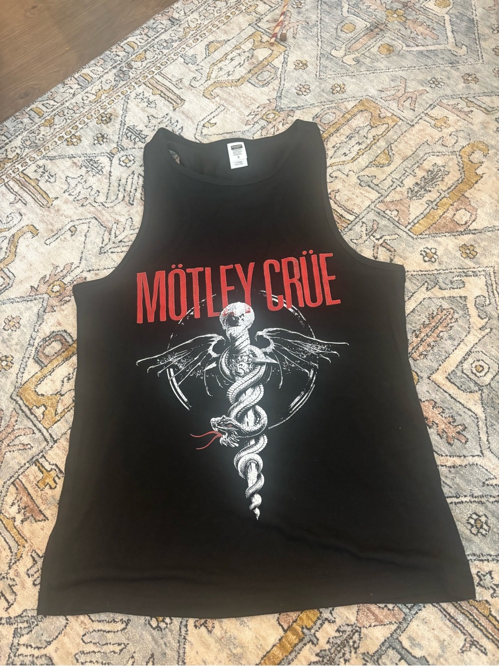 Motley Crue Black Graphic Print Tank Top Concert Size Small
